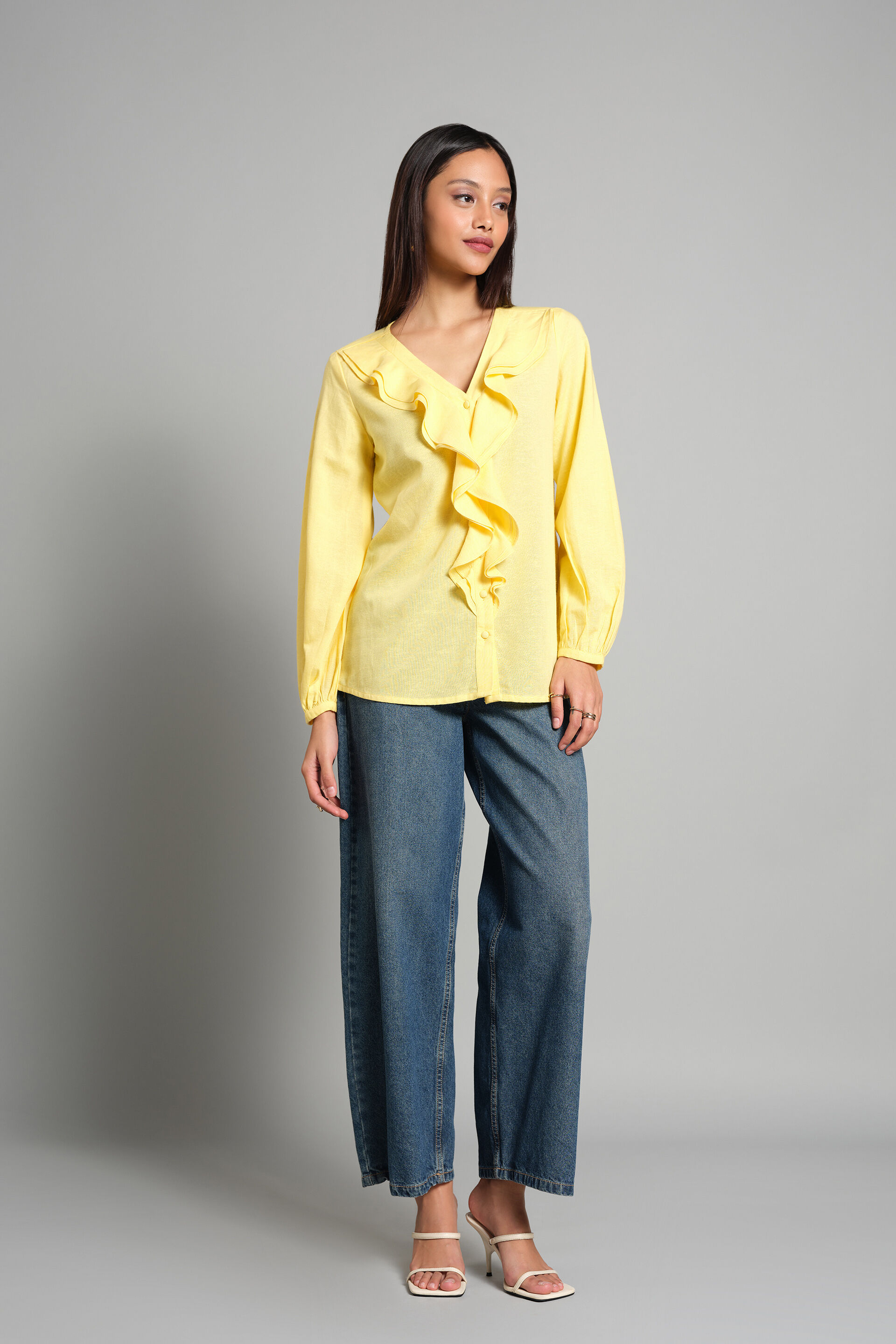 All In The Ruffles Top, Yellow, image 2